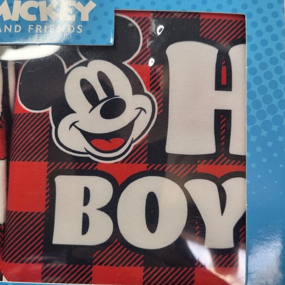 New Disney Mickey Mouse Pet Owner Matching Set Crew Socks Dog Bandana Plaid Red - Picture 3 of 15